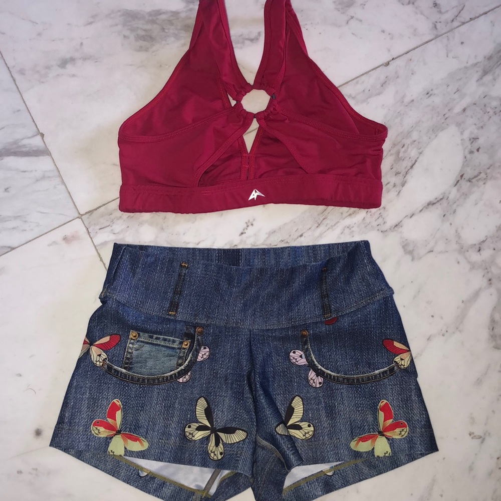 Fit mama high rise Booty shorts and Brazilian top